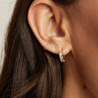Bold Lab Grown White Sapphire Huggie Earrings