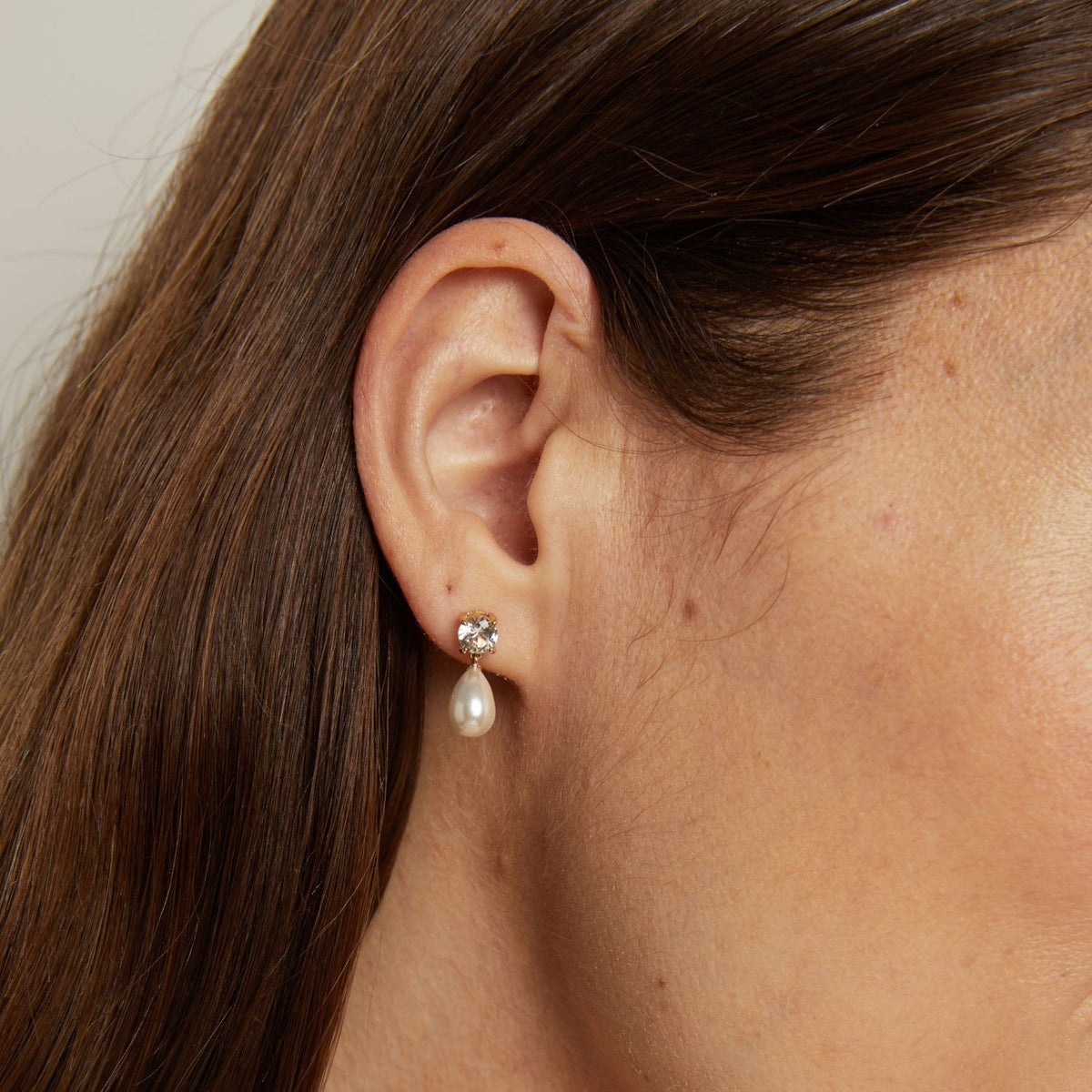 Lab Grown Diamond Pearl Drop Earrings