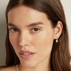 Lab Grown White Sapphire Pearl Drop Earrings