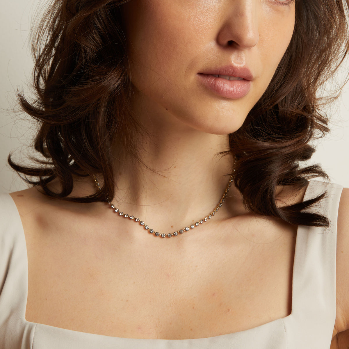 Black Rhodium Georgian Tennis Necklace
