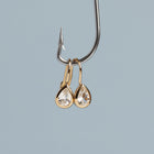 Pear Lab Grown White Sapphire Bezel Drop Earrings