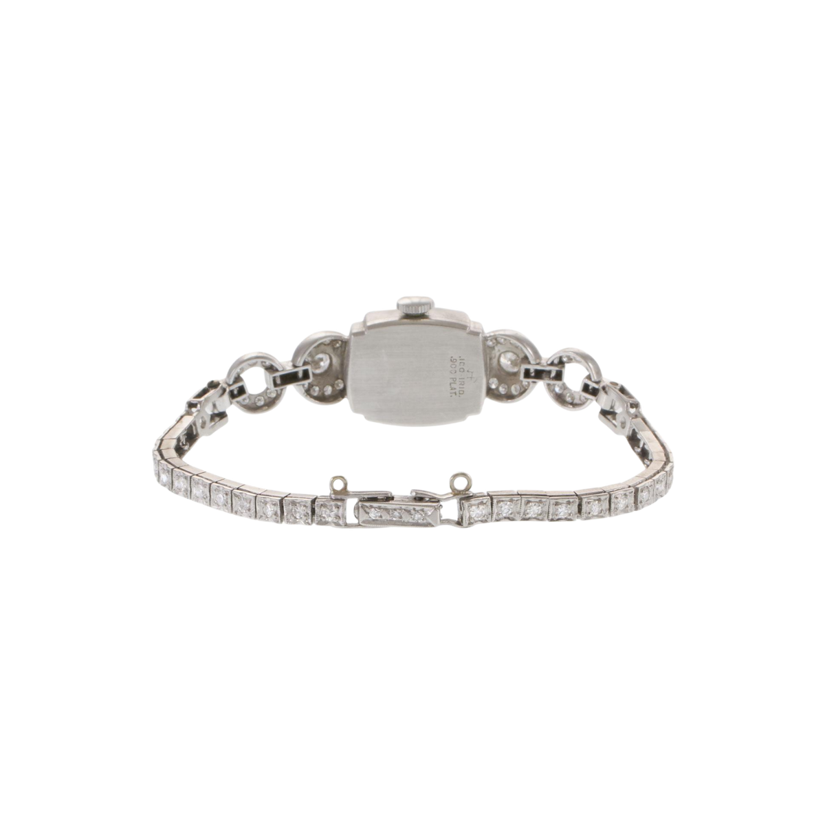 Vintage Hamilton Diamond Tennis Cocktail Watch Platinum White Gold 7in 7.5in