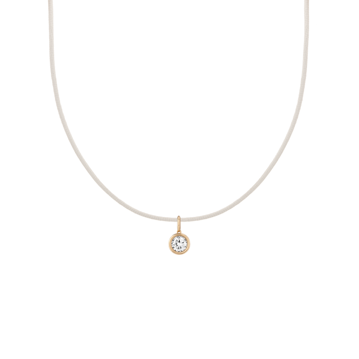 Cord Charm Necklace Set Grey Round First