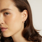 Lab Grown White Sapphire Georgian Drop Earrings
