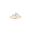 Pearl Toi et Moi Ring - White Sapphire 14k Yellow Gold First