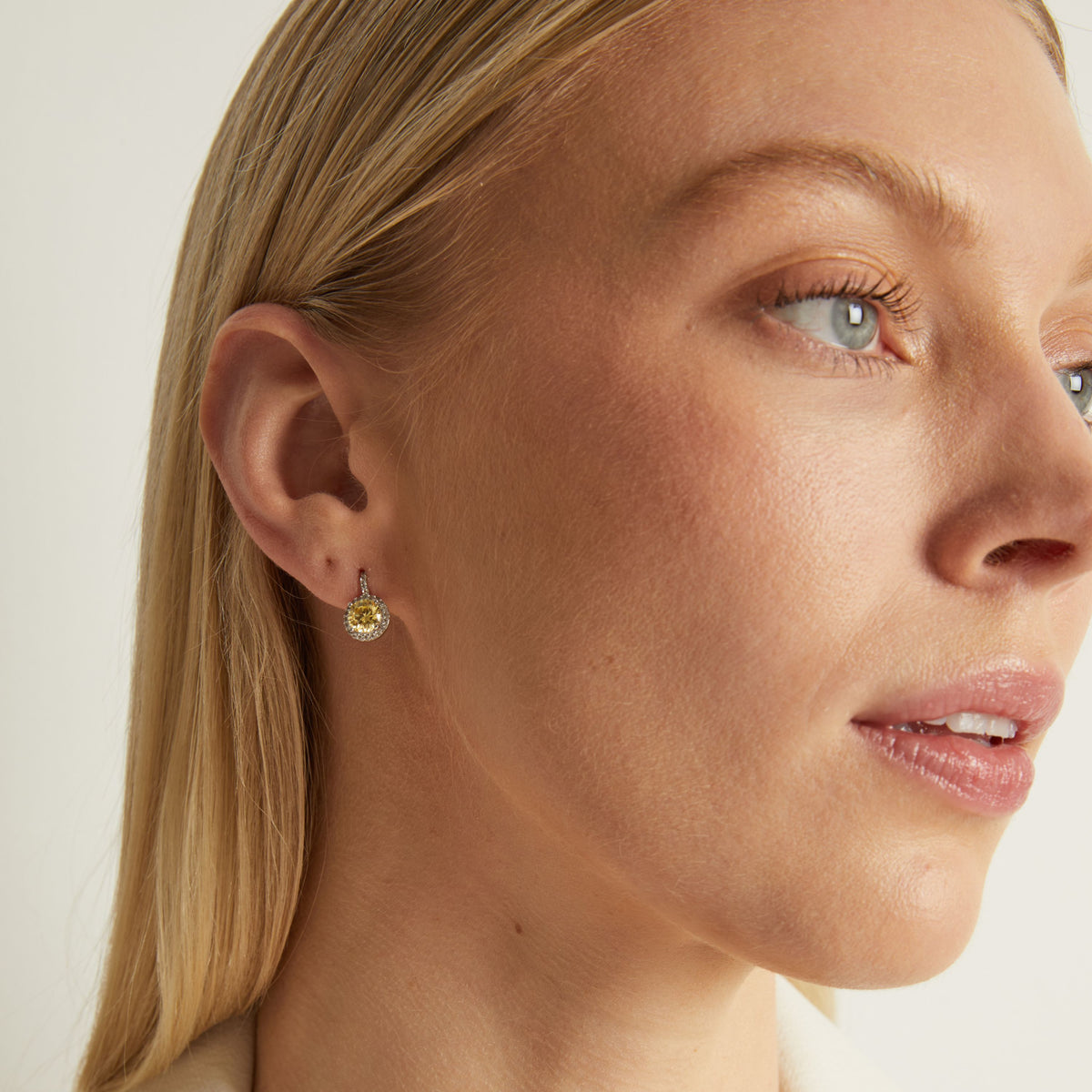Lab Grown Canary Edwardian Earrings