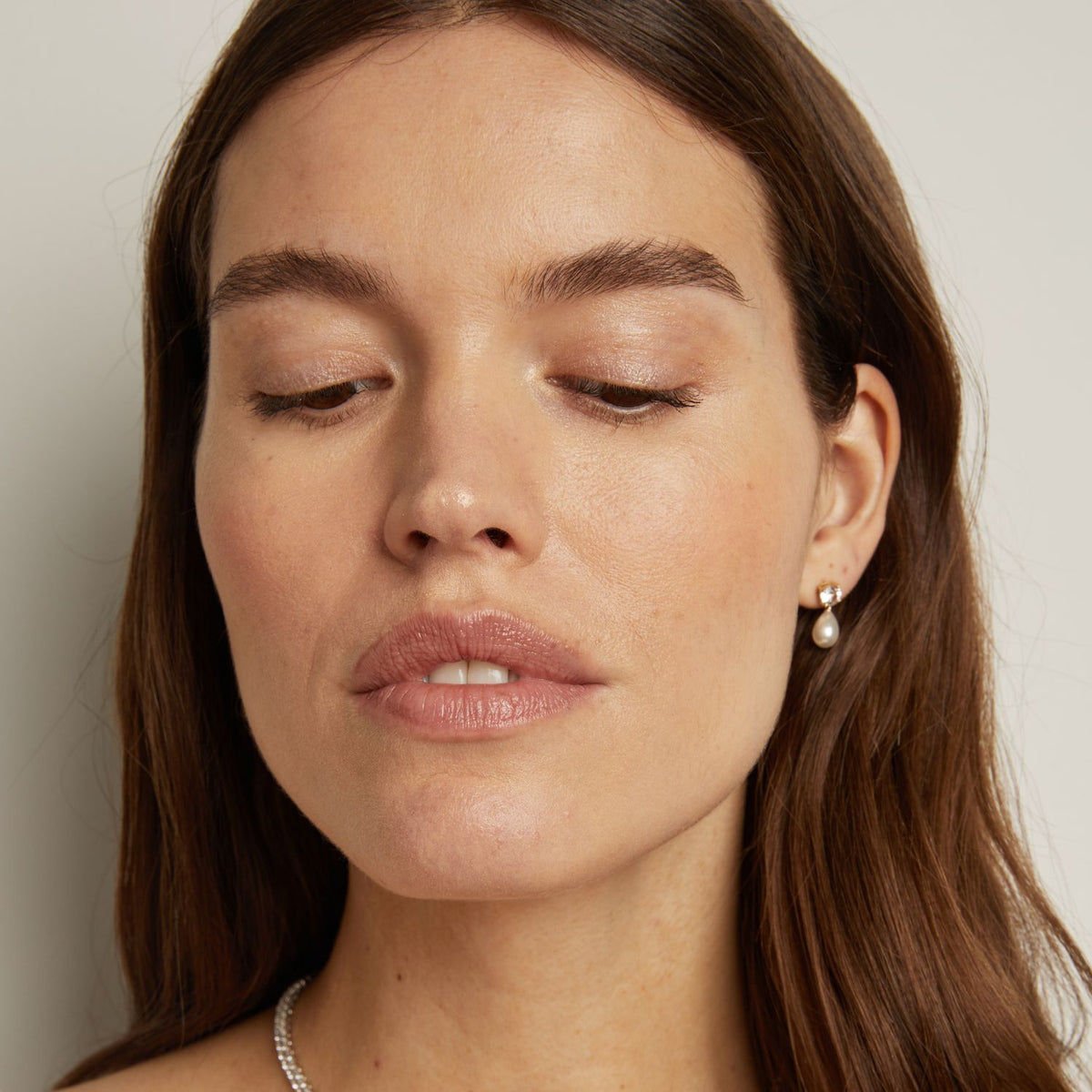 Lab Grown White Sapphire Pearl Drop Earrings