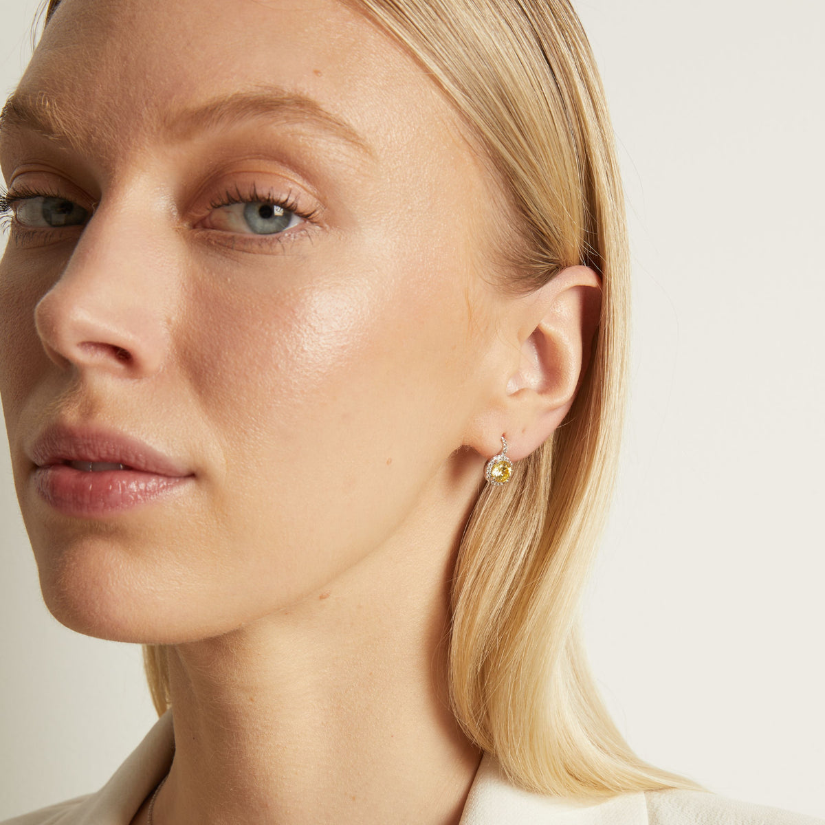 Lab Grown Canary Edwardian Earrings