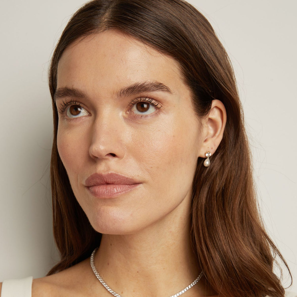 Lab Grown Diamond Pearl Drop Earrings