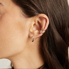 Round Lab Grown White Sapphire Solitaire Ear Cuff