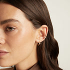 Round Lab Grown White Sapphire Solitaire Ear Cuff