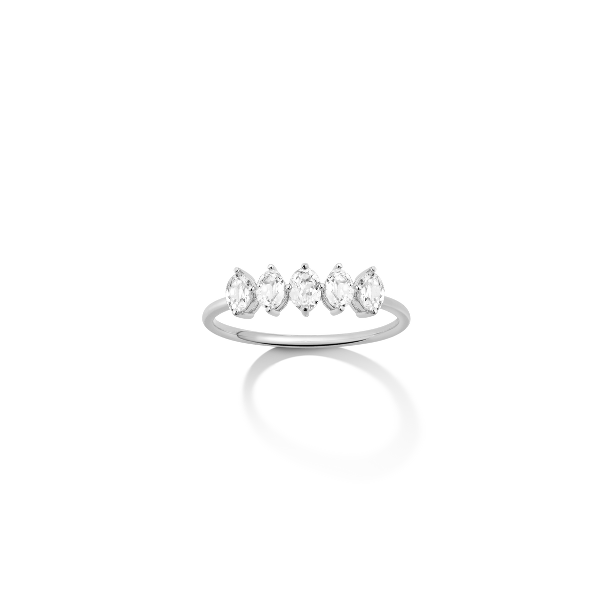 Birthstone Ring Vermeil White Gold First