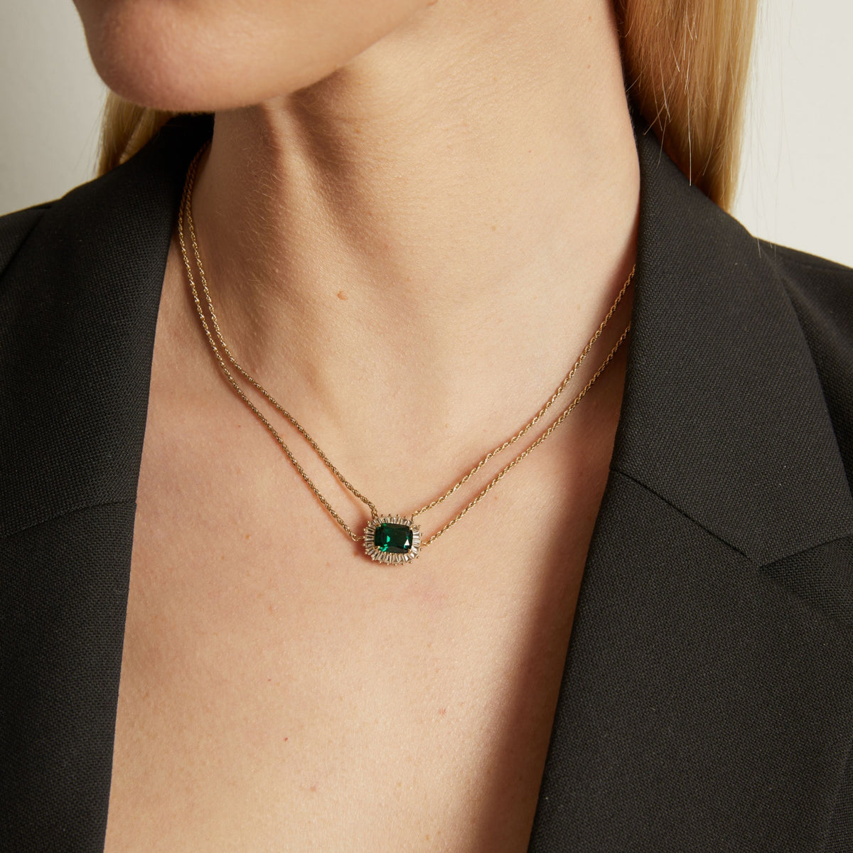 Lab Grown Green Emerald Alexandra Necklace
