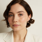 Emerald Lab Grown White Sapphire Bezel Drop Earrings