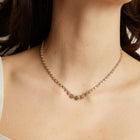 Lab Grown White Sapphire Graduated Georgian Tennis Necklace