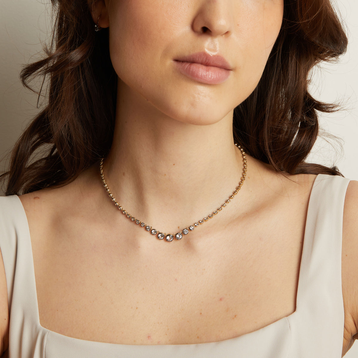 Black Rhodium Graduated Georgian Tennis Necklace
