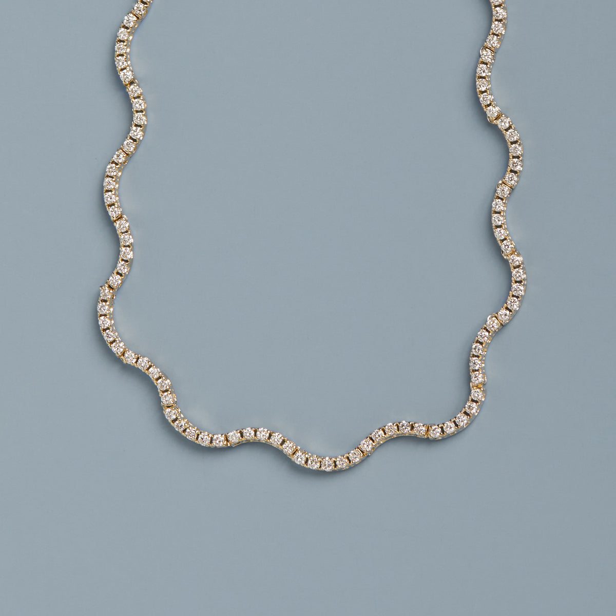 Lab Grown Diamond Wave Tennis Necklace