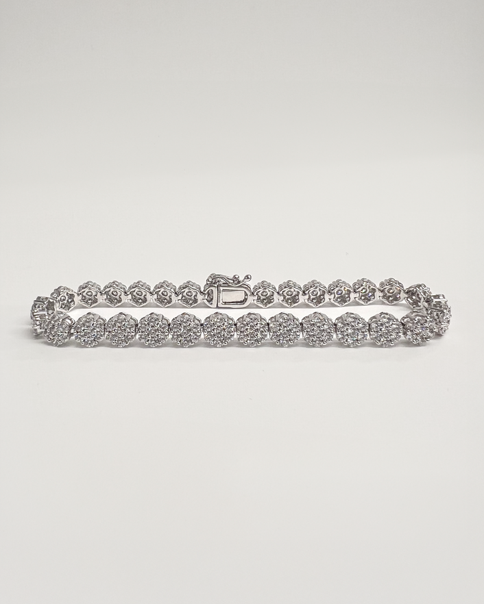 5tcw Lab Grown Diamond Snowflake Tennis Bracelet