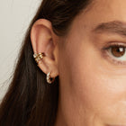 Bold Lab Grown White Sapphire Huggie Earrings