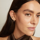 Round Lab Grown White Sapphire Solitaire Ear Cuff