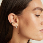 Bold Lab Grown White Sapphire Huggie Earrings