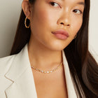 Lab Grown White Sapphire and Canary Mixed Shape Tennis Necklace