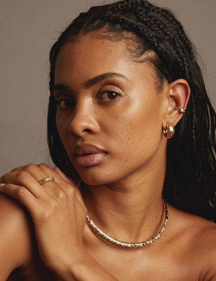 Aurate x Frye: Western Stitch Hoop Earrings