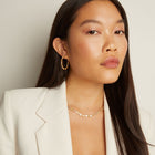 Lab Grown White Sapphire and Canary Mixed Shape Hoop Earrings