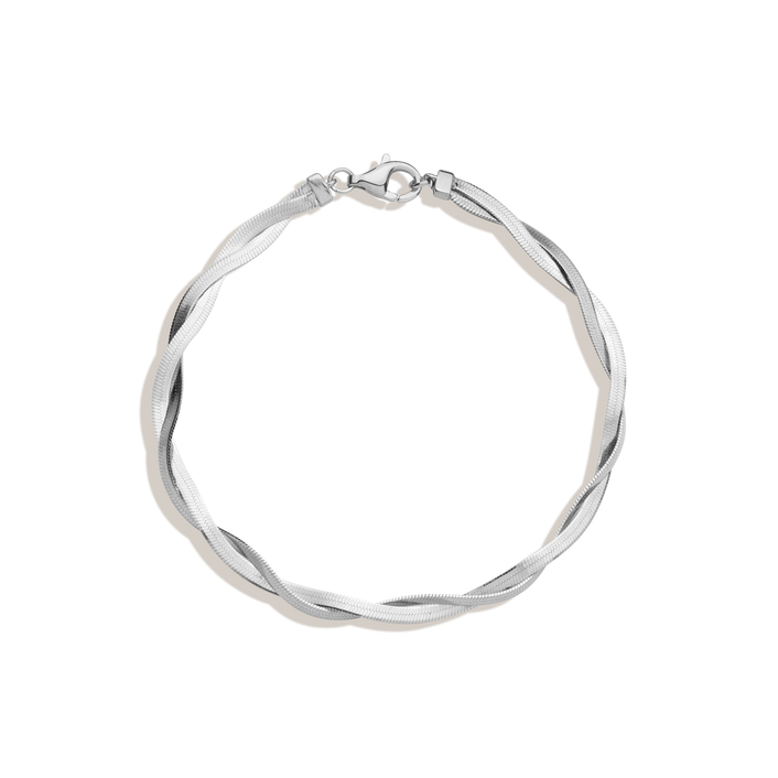 Herringbone Twist Bracelet Vermeil White Gold 6.5in 7in First