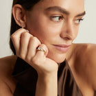 1ct Round Lab Grown Diamond Floating Signet Ring