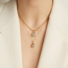 Pear Lab Grown White Sapphire Bezel Pendant