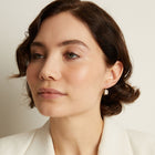 Emerald Lab Grown White Sapphire Bezel Drop Earrings