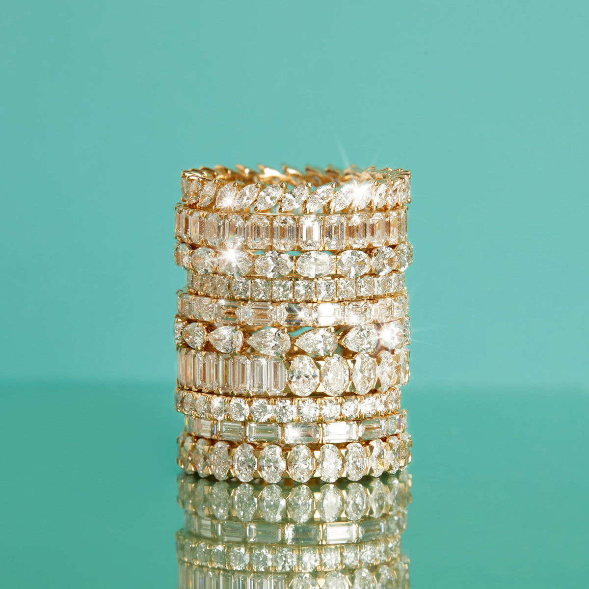 Horizontal Oval Lab Grown Diamond Eternity Ring