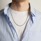 Boyfriend Lab Grown White Sapphire Tennis Necklace
