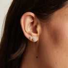 Lab Grown Diamond Three Prong Martini Stud Earrings