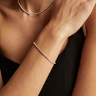 Lab Grown White Sapphire Barely There Tennis Bracelet