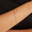 0.5ct Lab Grown Diamond Triple Bezel Bar Chain Bracelet