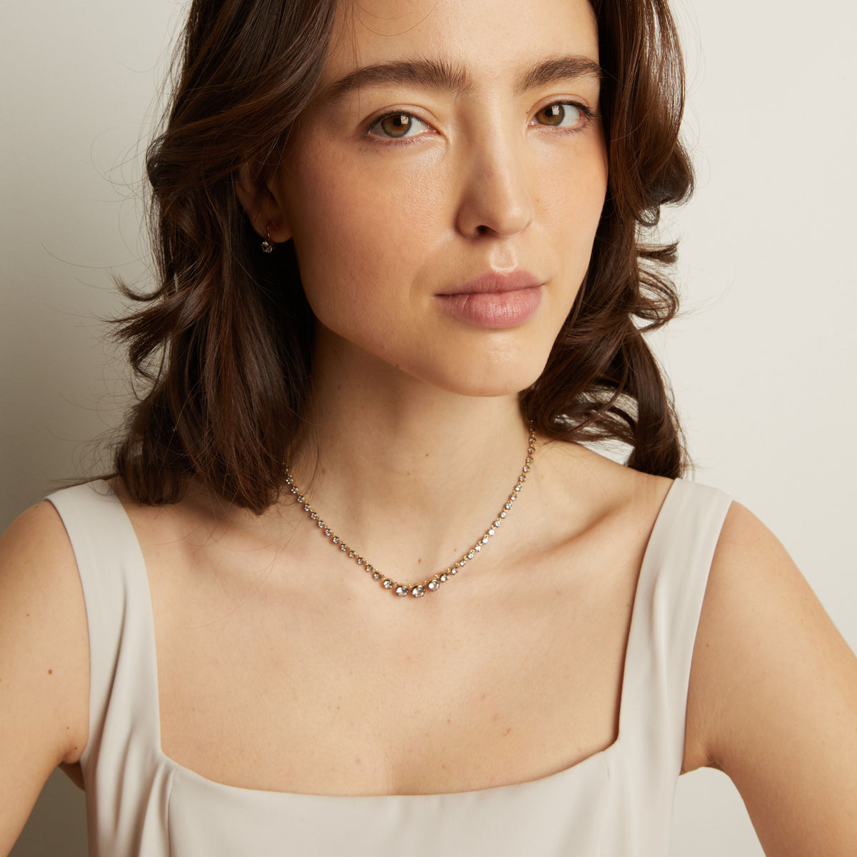 Black Rhodium Graduated Georgian Tennis Necklace