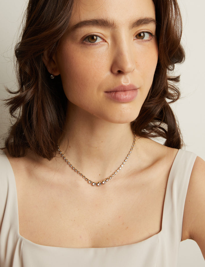 Black Rhodium Graduated Georgian Tennis Necklace