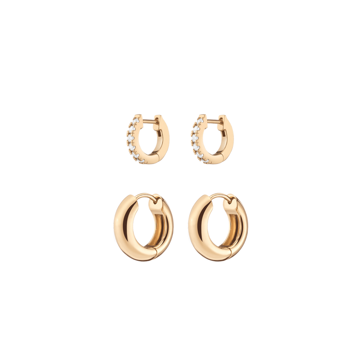 Everyday Hoop Earring Stack 12mm 15mm First