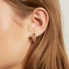 Lab Grown White Sapphire Baguette Heirloom Earrings