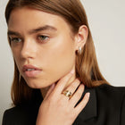 Lab Grown White Sapphire Baguette Heirloom Earrings