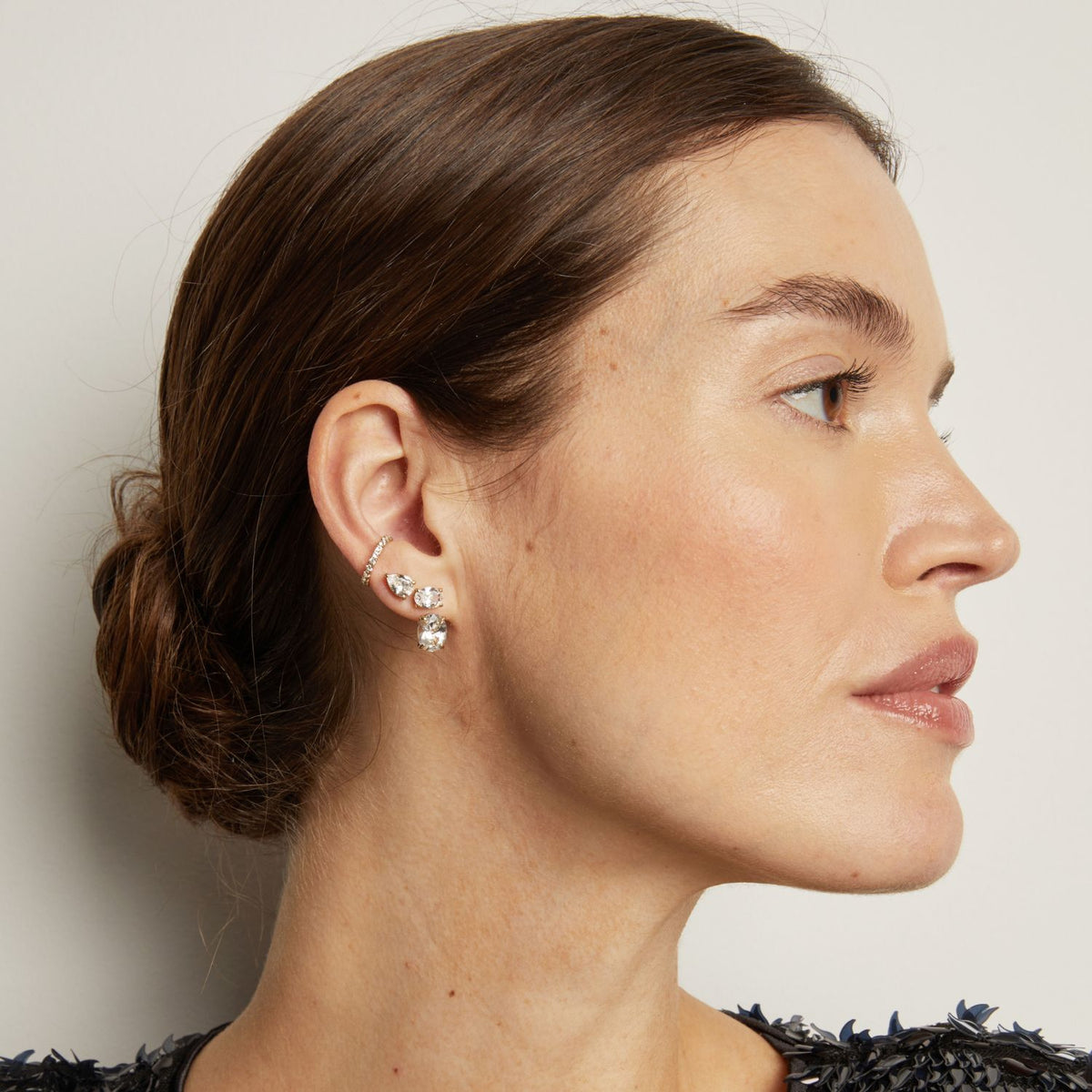 Lab Grown White Sapphire Ear Jacket