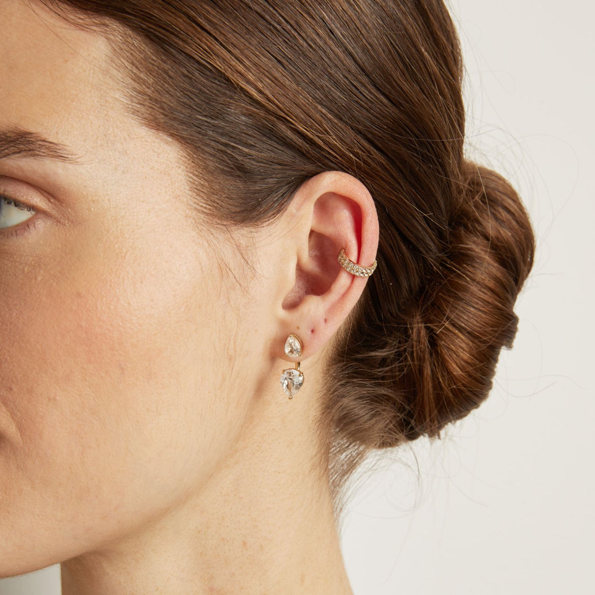 Lab Grown White Sapphire Ear Jacket