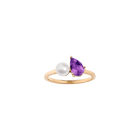 Pearl Toi et Moi Ring - Amethyst