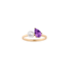 Pearl Toi et Moi Ring - Amethyst Vermeil Yellow Gold First