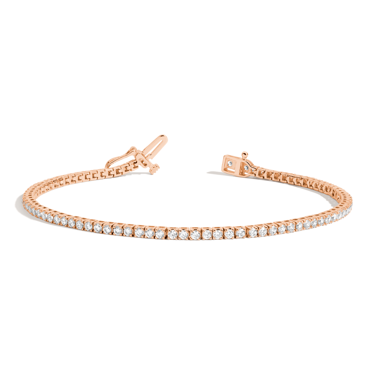 Dazzling Diamond Tennis Bracelet 14K 18K Rose Gold 6in 6.5in 7in 7.5in 2ct (Large)