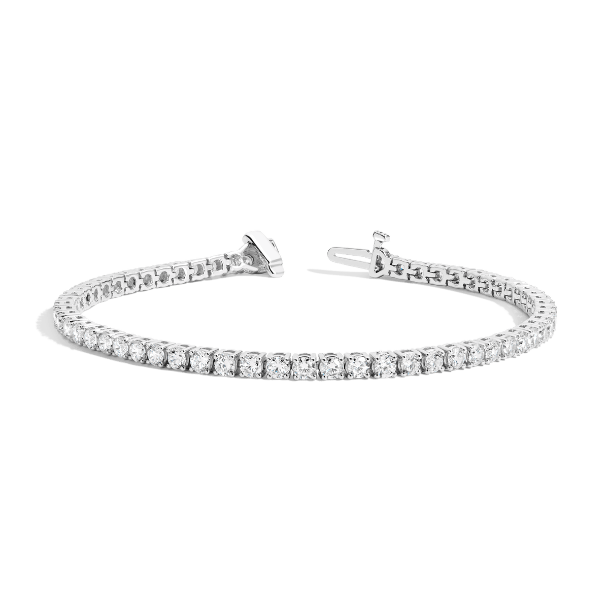 5ct Classic Lab Grown Diamond Tennis Bracelet 18K White Gold 7in First