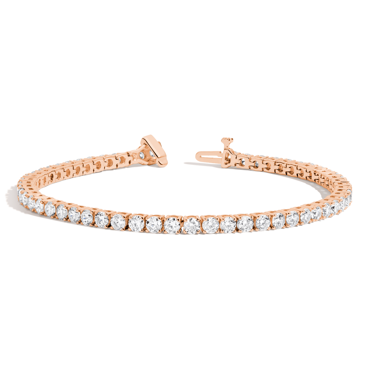 6ct Classic Lab Grown Diamond Tennis Bracelet 14K Rose Gold 6.5in First