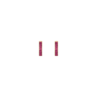 Lab Grown Red Ruby Baguette Huggie Earrings